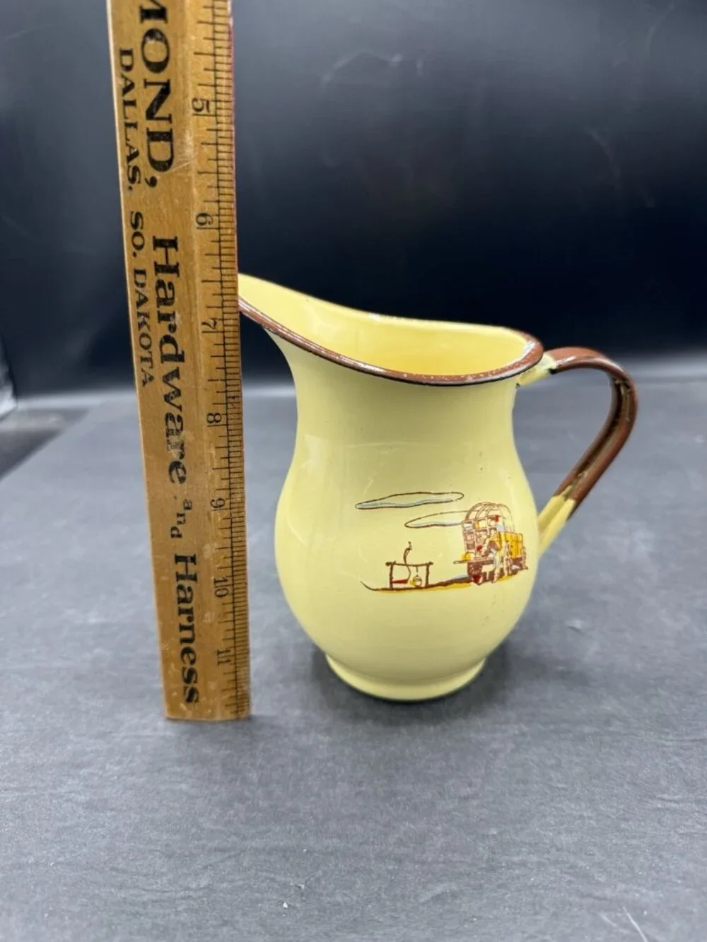 Vintage Monterrey Western Ware Creamer Cowboy Enamelware Mexico 1950s - Picture 8 of 10
